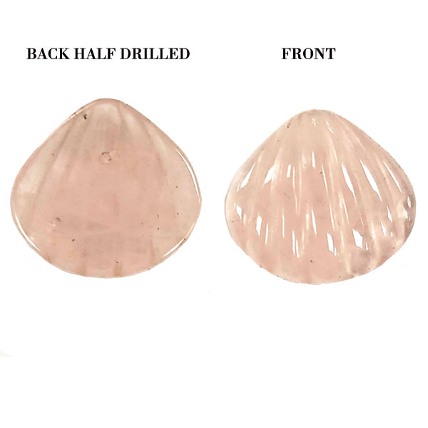 SHELL 24X25MM ROSE QUARTZ (2PCS)